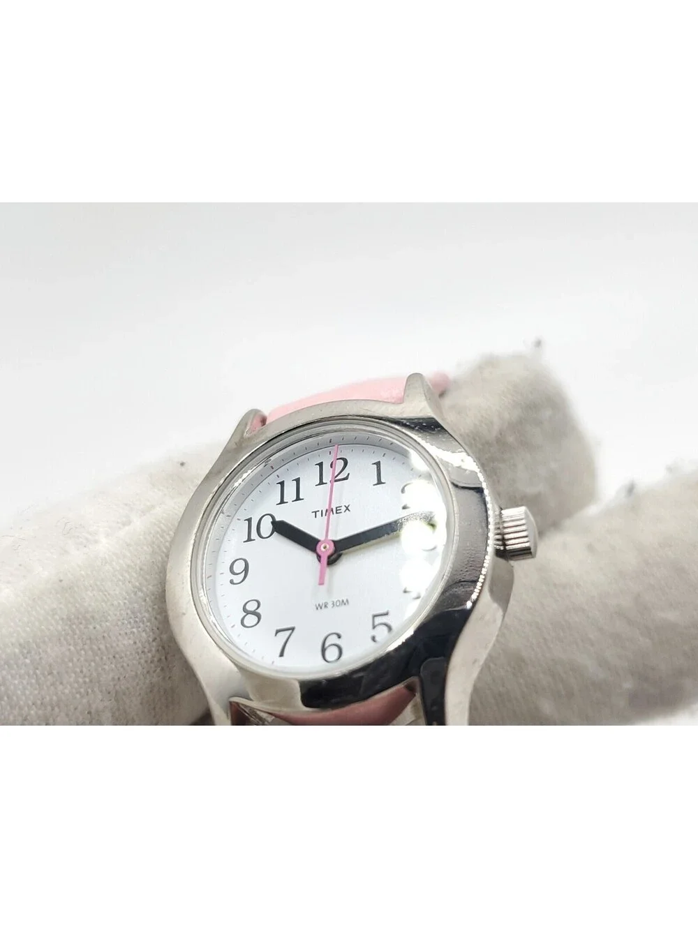 Timex Quartz Watch Women's New Battery Pink Band White Dial 23mm